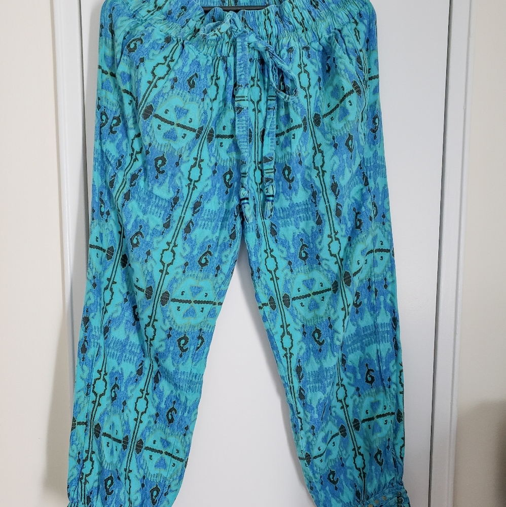 Calypso Blue Linen Gipsy Trousers